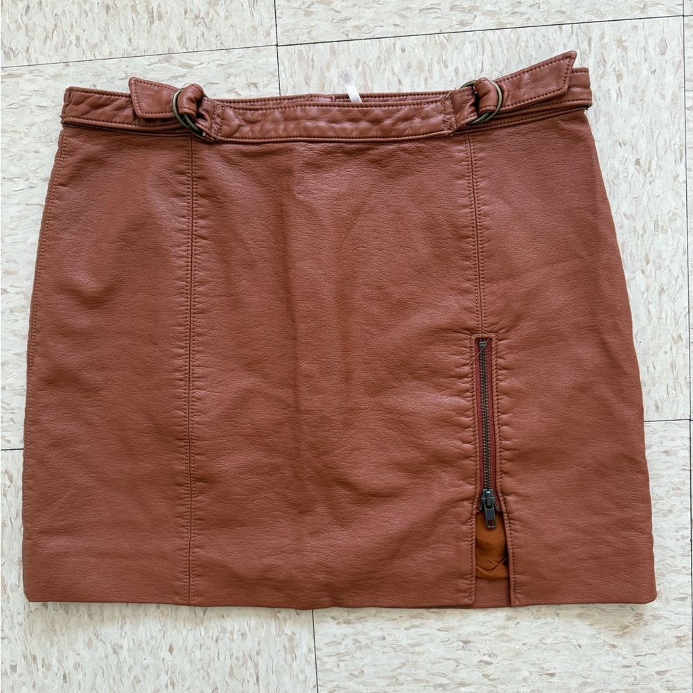 Free people Brown leatherette Skirt